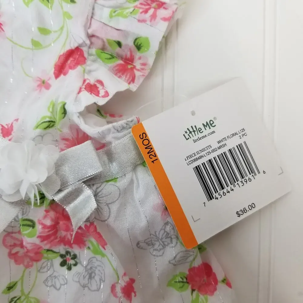 Little Me 12M Dress Bloomer Set Pink Floral